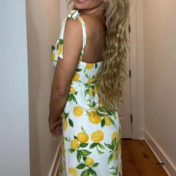 Lemon Print Summer Dress - Picture 3 of 8